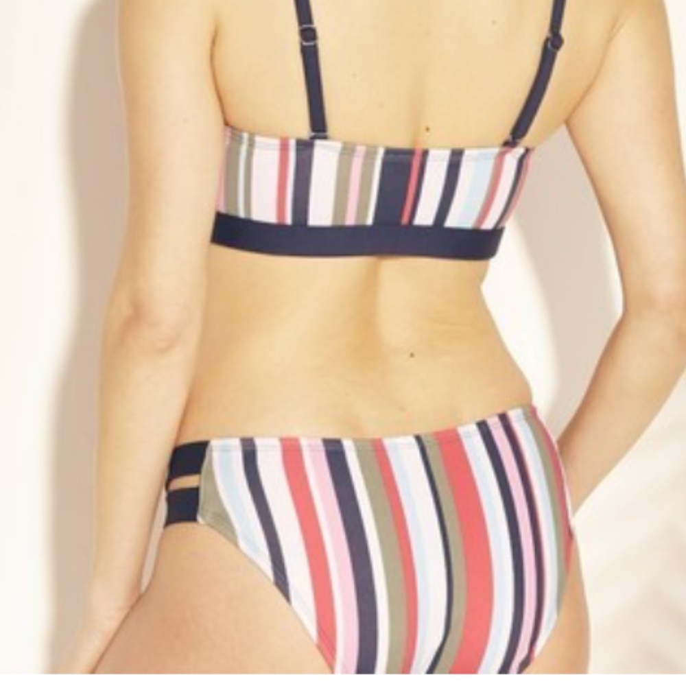 Kona Sol NWOT Multicor Striped Bikini Button Size XL